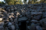 The coffin in the centre of the cairn